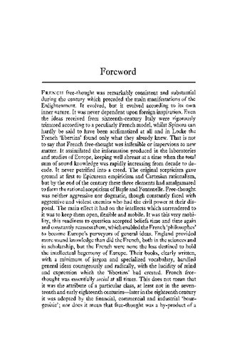 French Free-Thought from Gassendi to Voltaire