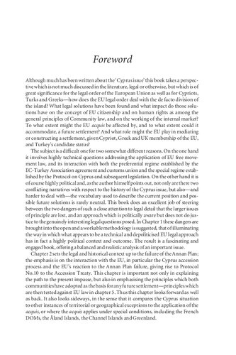 The Cyprus Issue: The Four Freedoms in a Member State under Siege