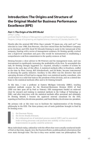 Business Performance Excellence