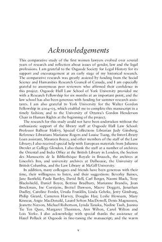 The First Women Lawyers: A Comparative Study of Gender, Law and the Legal Professions