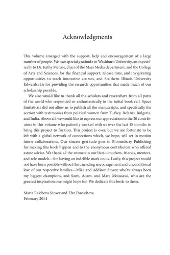 Women in Politics and Media: Perspectives from Nations in Transition