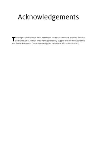 Politics and the Emotions: The affective turn in contemporary political studies