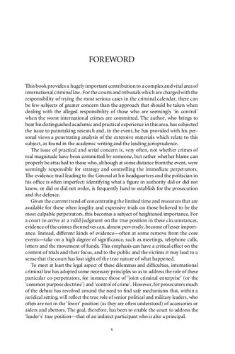 The Criminal Responsibility of Senior Political and Military Leaders as Principals to International Crimes