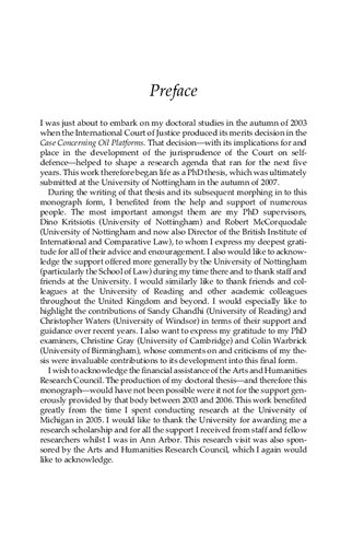 The International Court of Justice and Self-Defence in International Law