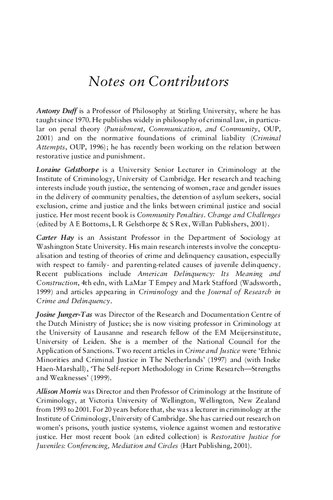 Punishing Juveniles: Principle and Critique