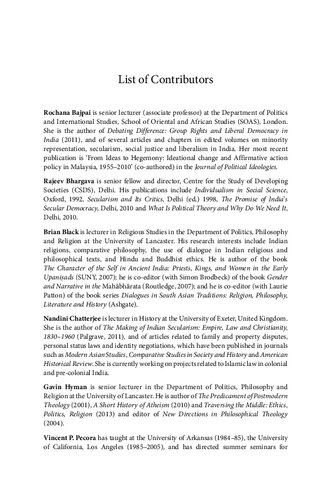 Confronting Secularism in  Europe and India: Legitimacy and Disenchantment  in Contemporary Times