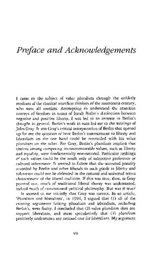 Liberalism and Value Pluralism