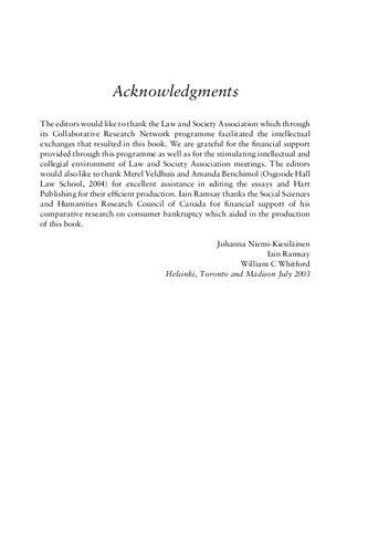 Consumer Bankruptcy in Global Perspective