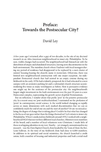 Postsecular Cities: Space, Theory and Practice