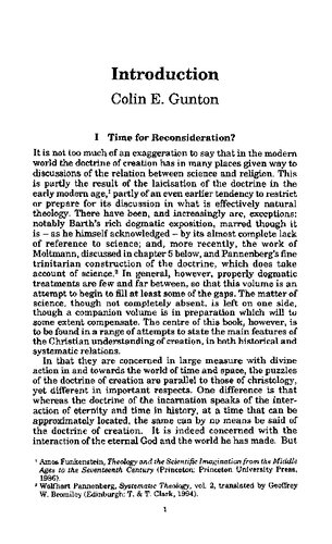 The Doctrine of Creation: Essays in Dogmatics, History and Philosophy