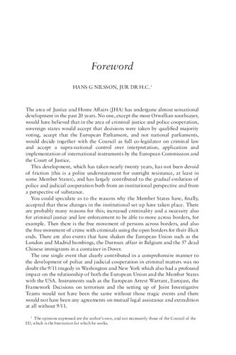 European Police and Criminal Law Co-operation