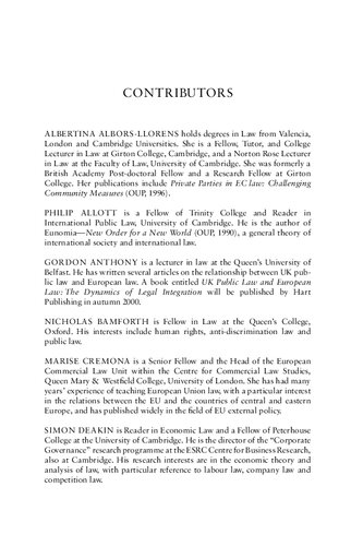 The Cambridge Yearbook of European Legal Studies: Volume 2, 1999