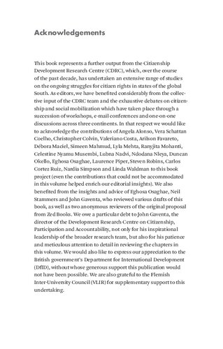 Citizenship and Social Movements: Perspectives from the Global South