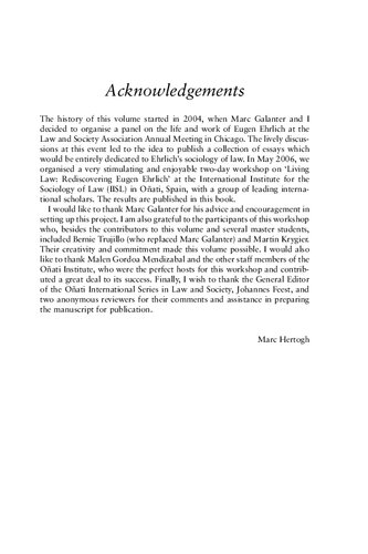 Living Law: Reconsidering Eugen Ehrlich