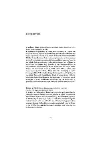 Water, Peace and the Middle East: Negotiating Resources in the Jordan Basin