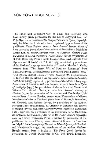 Spenser: The Faerie Queene