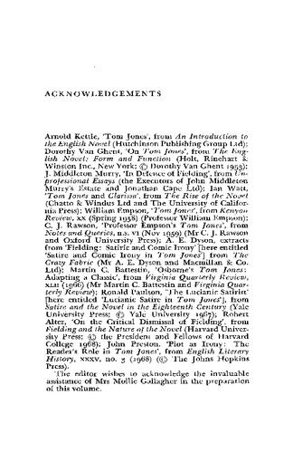 Henry Fielding: Tom Jones