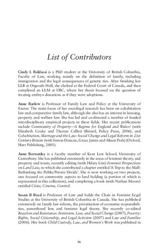 Changing Contours of Domestic Life, Family and Law: Caring and Sharing