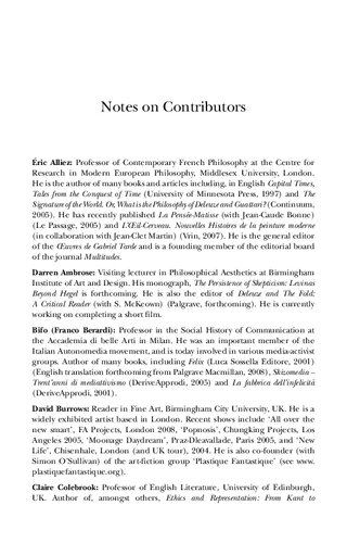 Deleuze, Guattari and the Production of the New