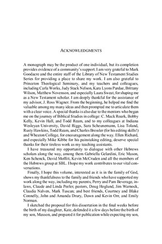 You Are My Son: The Family of God in the Epistle to the Hebrews