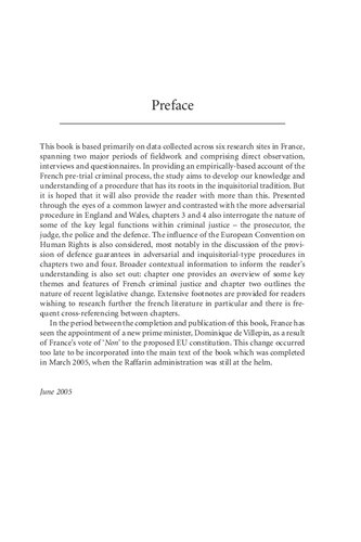 French Criminal Justice: A Comparative Account of the Investigation and Prosecution of Crime in France