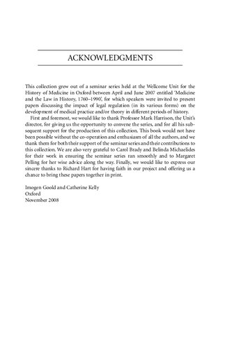 Lawyers’ Medicine: The Legislature, the Courts and Medical Practice, 1760–2000