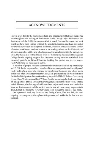 Enrichment in the Law of Unjust Enrichment and Restitution