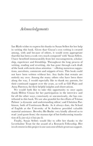 Hélène Cixous: Live Theory