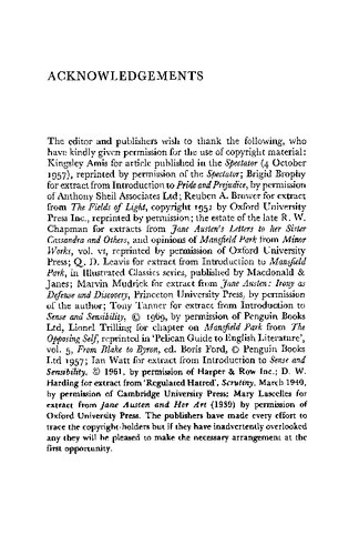 Jane Austen: Sense and Sensibility, Pride and Prejudice and Mansfield Park