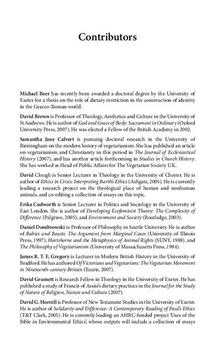 Eating and Believing: Interdisciplinary Perspectives on Vegetarianism and Theology