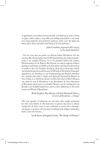 Reason and Religion in late seventeenth-century England: The Politics and Theology of Radical Dissent