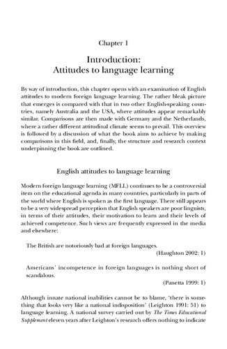 Attitudes to Modern Foreign Language Learning: Insights from Comparative Education