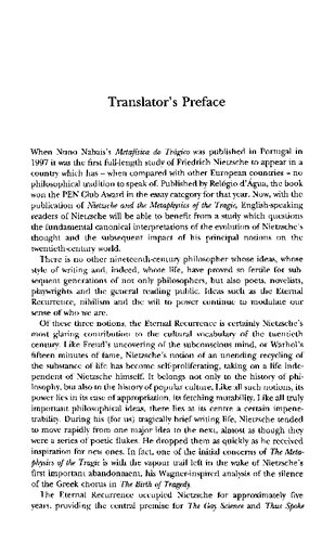 Nietzsche and the Metaphysics of the Tragic