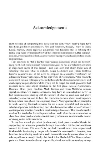 Contemporary British Fiction and the Artistry of Space: Style, Landscape, Perception