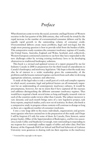 Comparative Consumer Insolvency Regimes—A Canadian Perspective