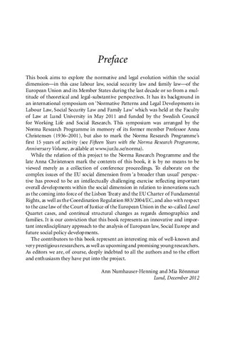 Normative Patterns and Legal Developments in the Social Dimension of the EU