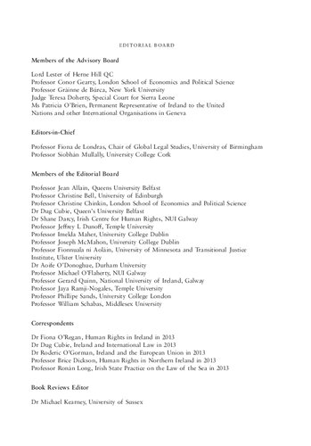 The Irish Yearbook of International Law: Volume 8, 2013