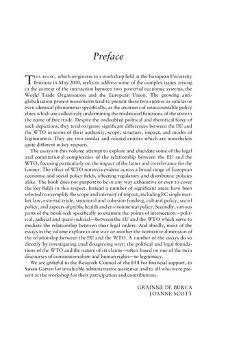 The EU and the WTO: Legal and Constitutional Issues