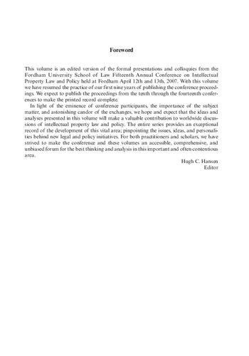 Intellectual Property Law and Policy Volume 10