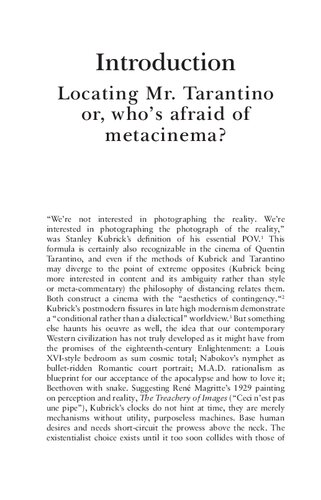 Quentin Tarantino’s Inglourious Basterds: A Manipulation of Metacinema