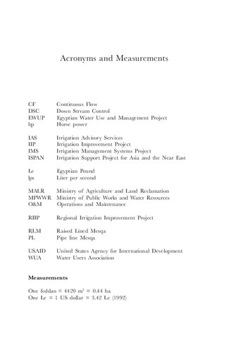 Water, Technology and Development: Upgrading Egypt’s Irrigation System