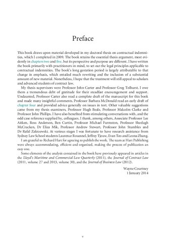 Contractual Indemnities