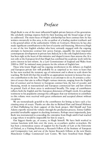 English and European Perspectives on Contract and Commercial Law: Essays in Honour of Hugh Beale