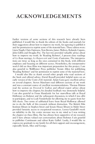 The Cinema of Eric Rohmer: Irony, Imagination, and the Social World