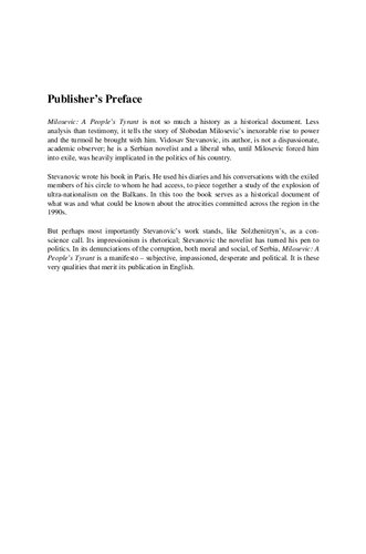 Milosevic: The People’s Tyrant