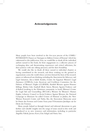 ‘Honour’: Crimes, paradigms and violence against women