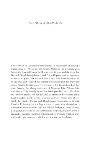 Third Wave Feminism and Television: Jane Puts it in a Box