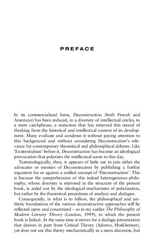 Deconstruction and Critical Theory