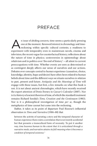 Antiquity and the Meanings of Time: A philosophy of ancient and modern literature