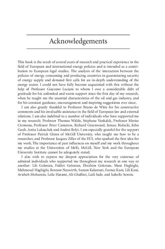 Energy Security: The External Legal Relations of the European Union with Major Oil-and Gas-Supplying Countries